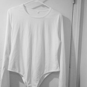 Round collar elastic sleeve bodysuit jumpsuit